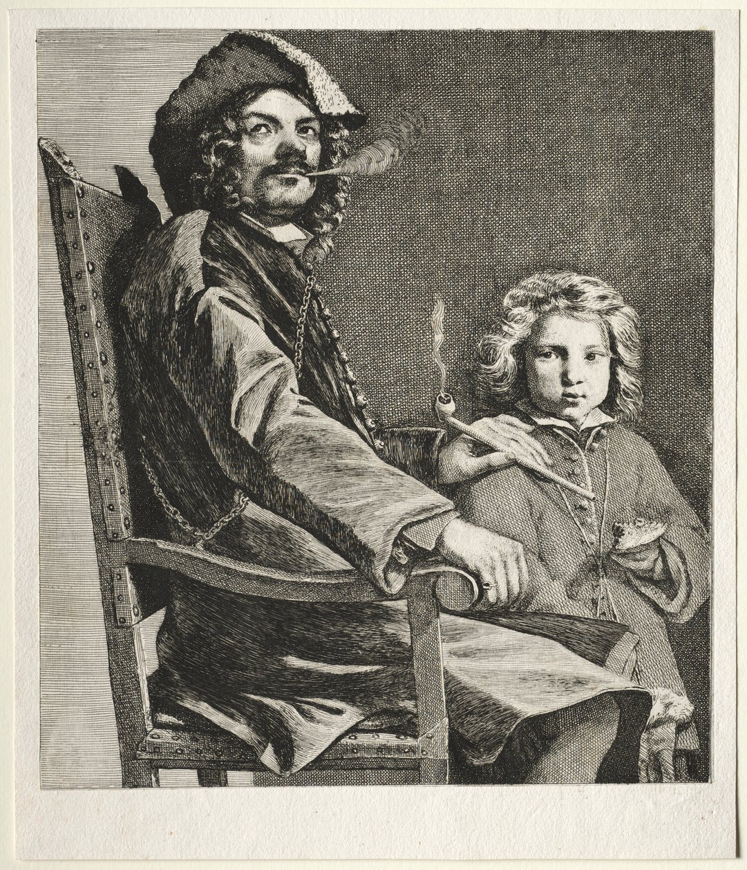 Hombre Fumando una Pipa y un Niño Pequeño, c. 1660 de Michael Sweerts