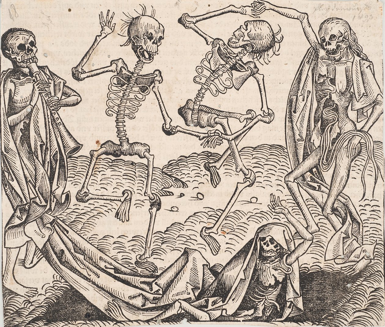 Danza de la Muerte del Crónica del Mundo de Schedel de Michael Wolgemut