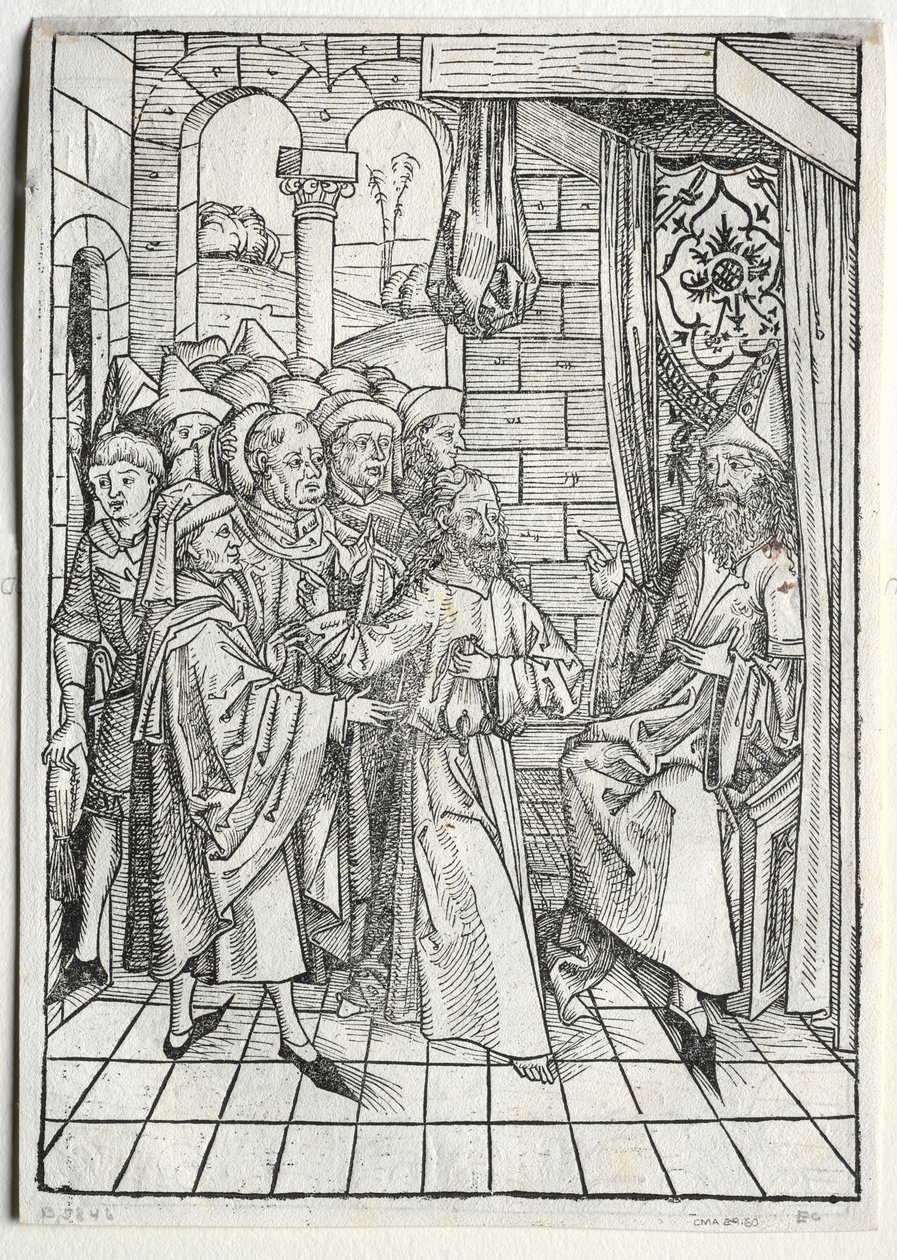 Der Schatzbehalter: Cristo ante Caifás (verso) de Michael Wolgemut