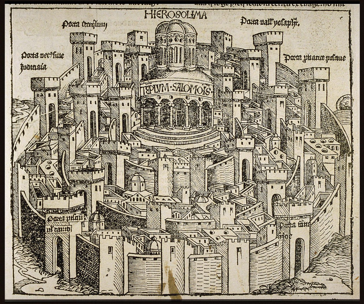 Jerusalén del Crónica del Mundo de Schedel, ca 1493 de Michael Wolgemut