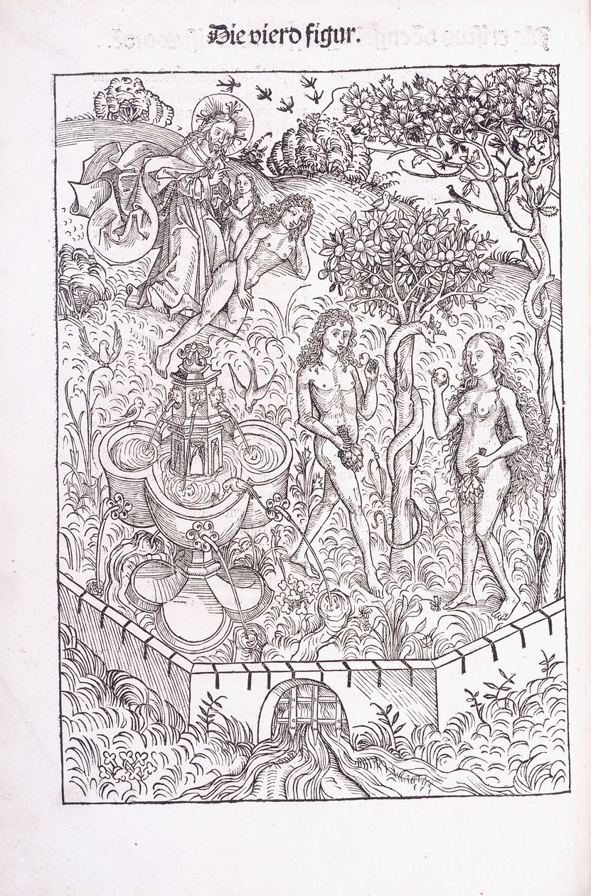 Adán y Eva en el Jardín del Edén, 1491 de Michael Wolgemuth