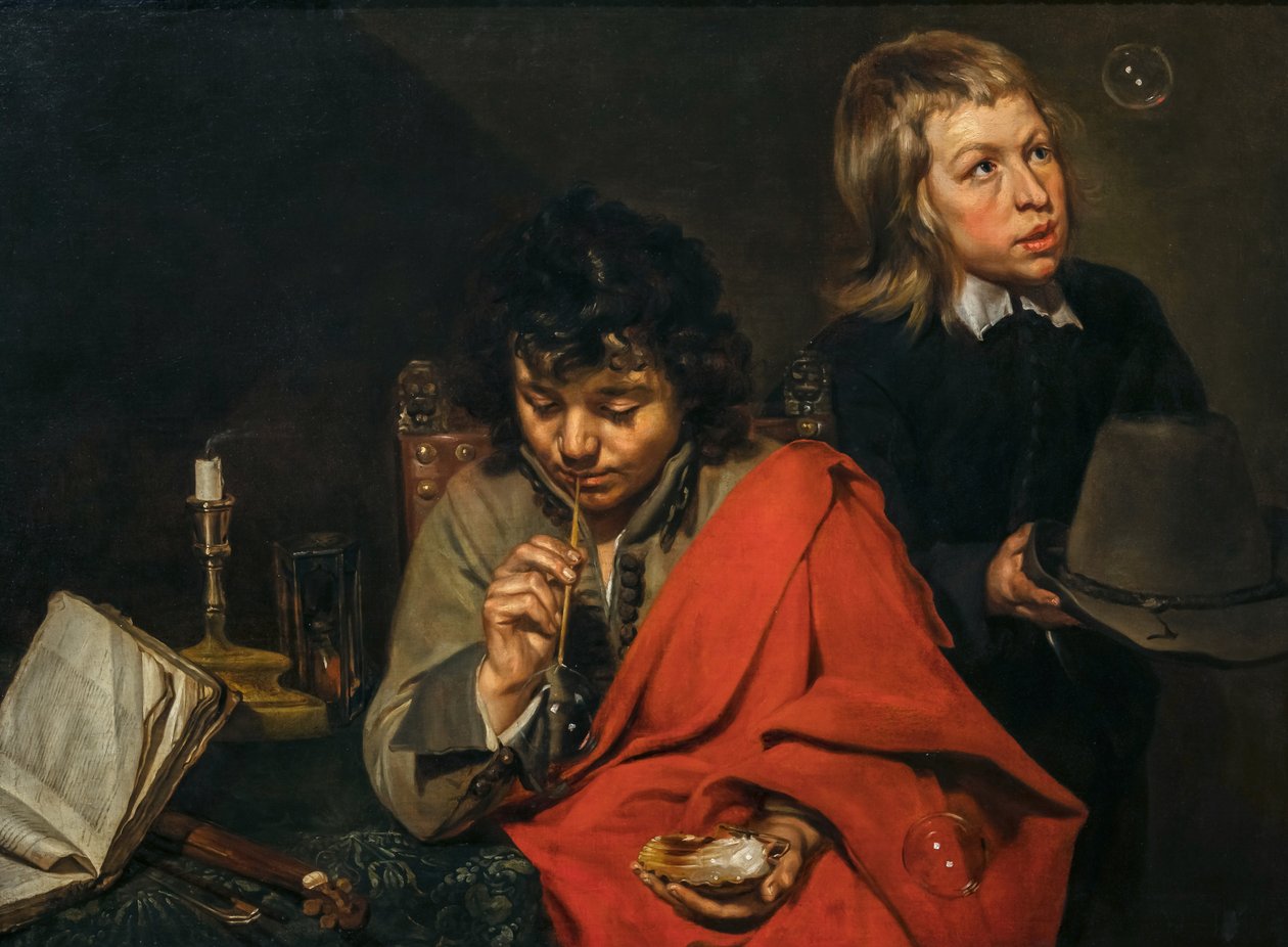 Muchachos soplando burbujas, c.1640 (óleo sobre lienzo) de Michaelina Wautier
