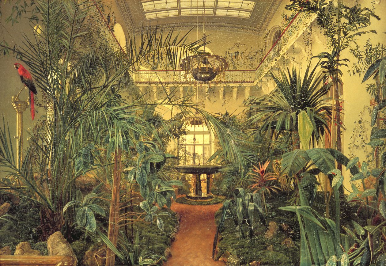 Jardín de invierno en el Palacio de Invierno, San Petersburgo, 1840 de Michail Ivanovich Antonov