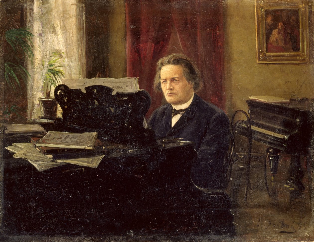 Retrato del compositor Anton Rubinstein (1829-1894) de Michail Michailovich Yarowoy