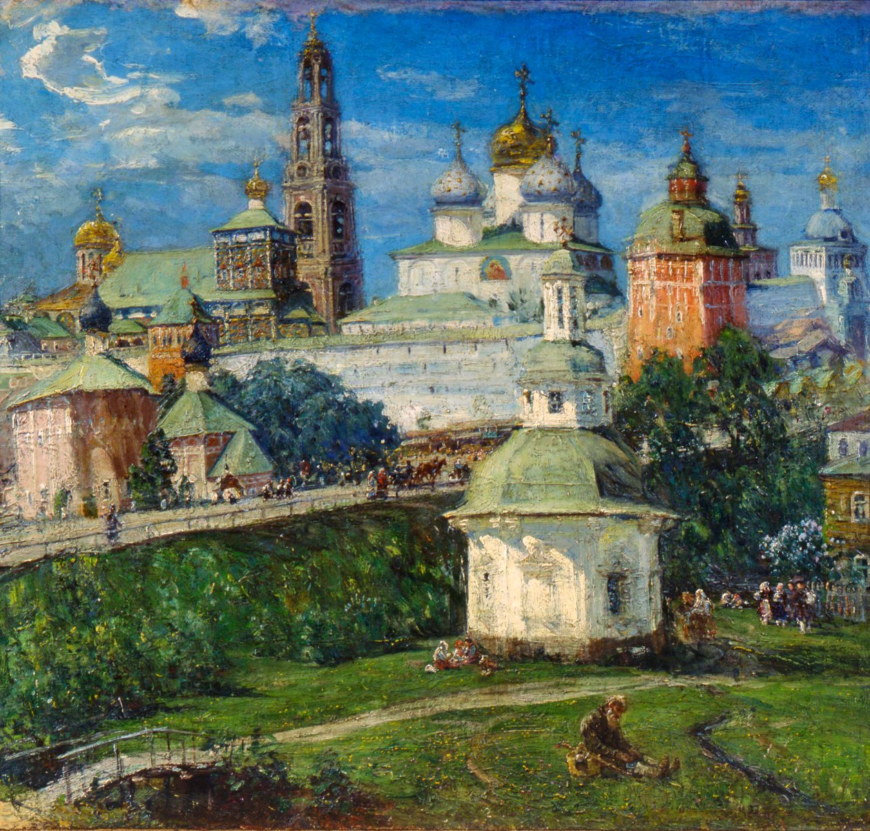 El Monasterio de la Trinidad de San Sergio en Sergiyev Posad, 1910s de Michail Boskin