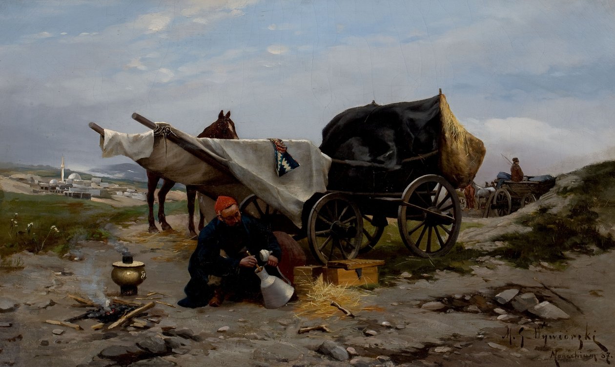 Descanso del viaje de Michal Pawel Gorstkin Wywiórski