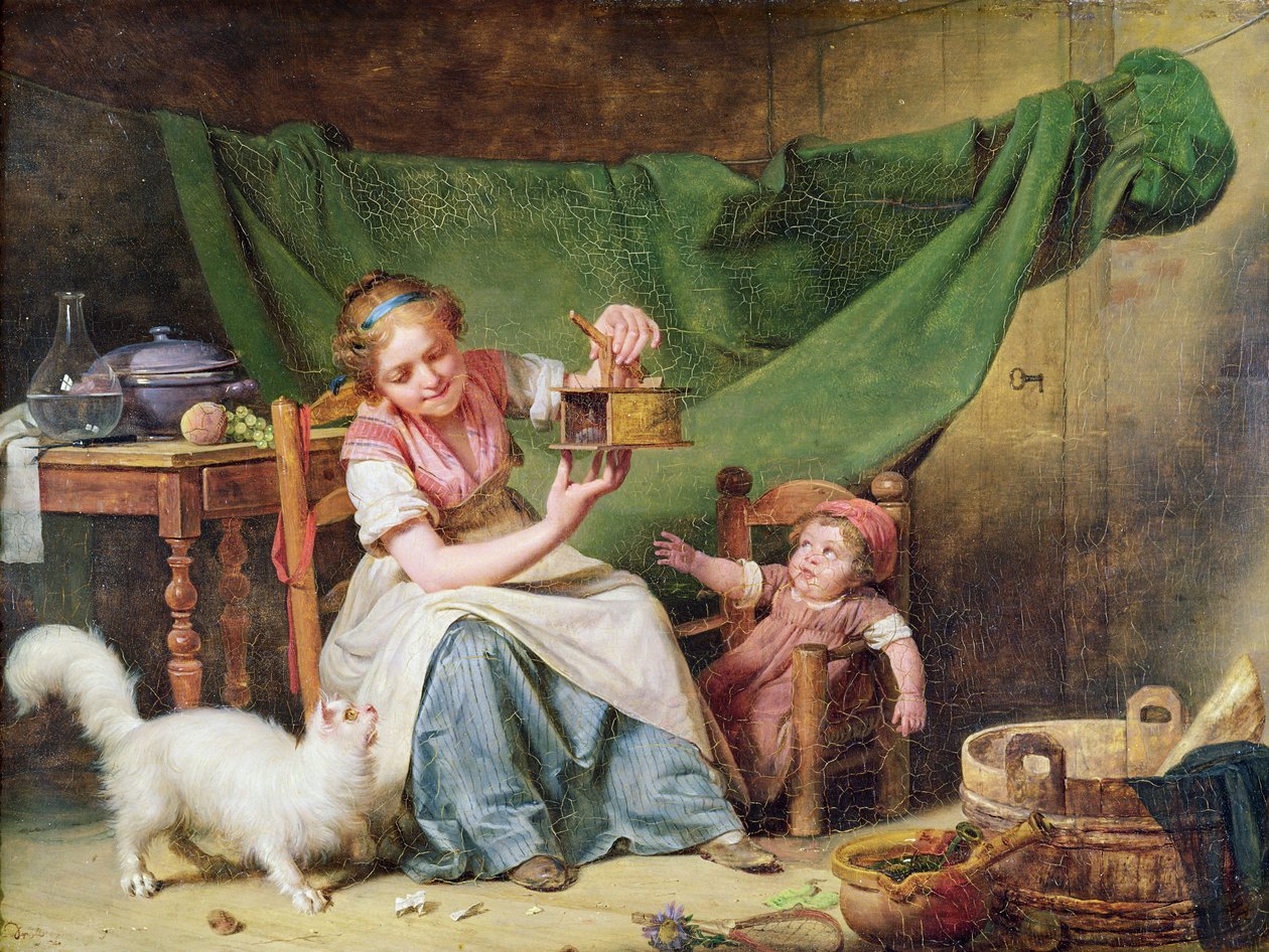 La mujer y el ratón, c.1798 de Michel Martin Drolling
