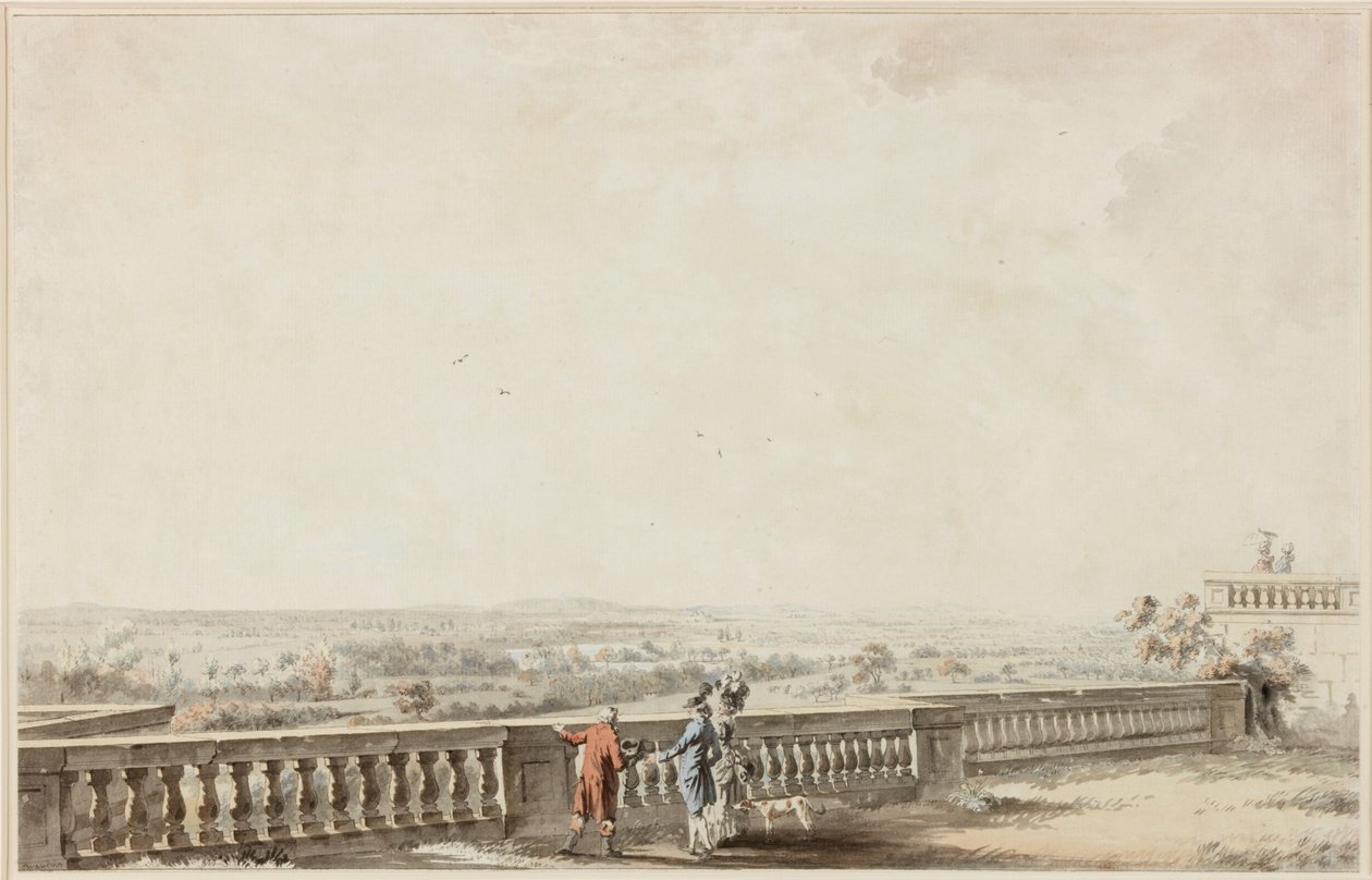 Figuras en una terraza de Michel Vincent Brandoin or Brandouin