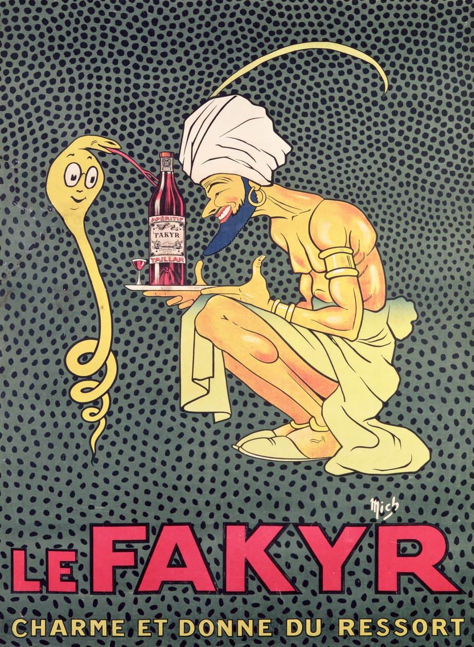 El Fakir: encantador y dador de espíritu, anuncio para el aperitivo 
