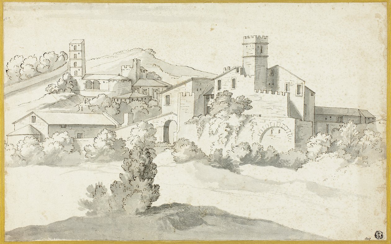 Paisaje con un viejo castillo de Michel Ange Houasse