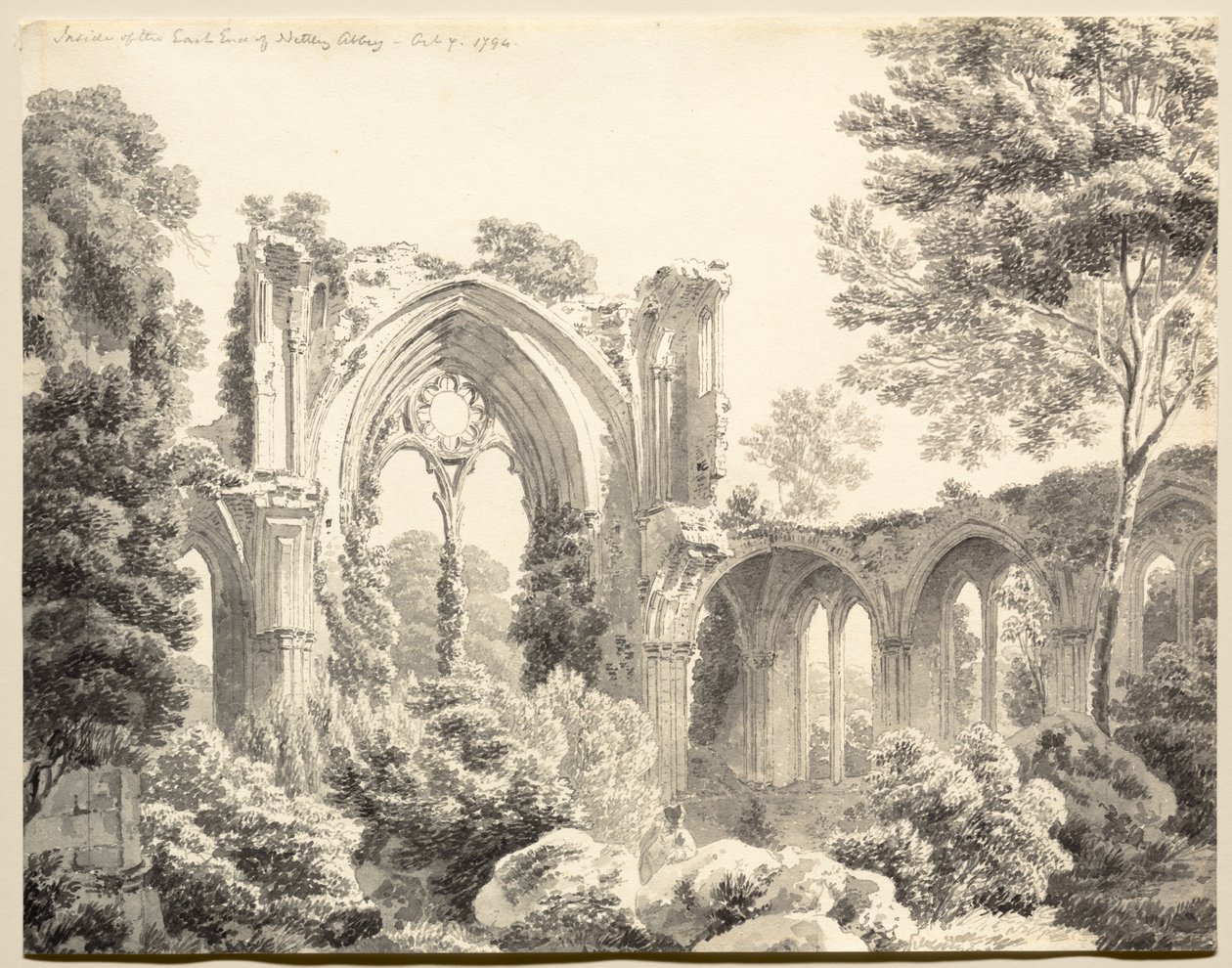 Dentro del East End de Netley Abbey de Michel Angelo Rooker