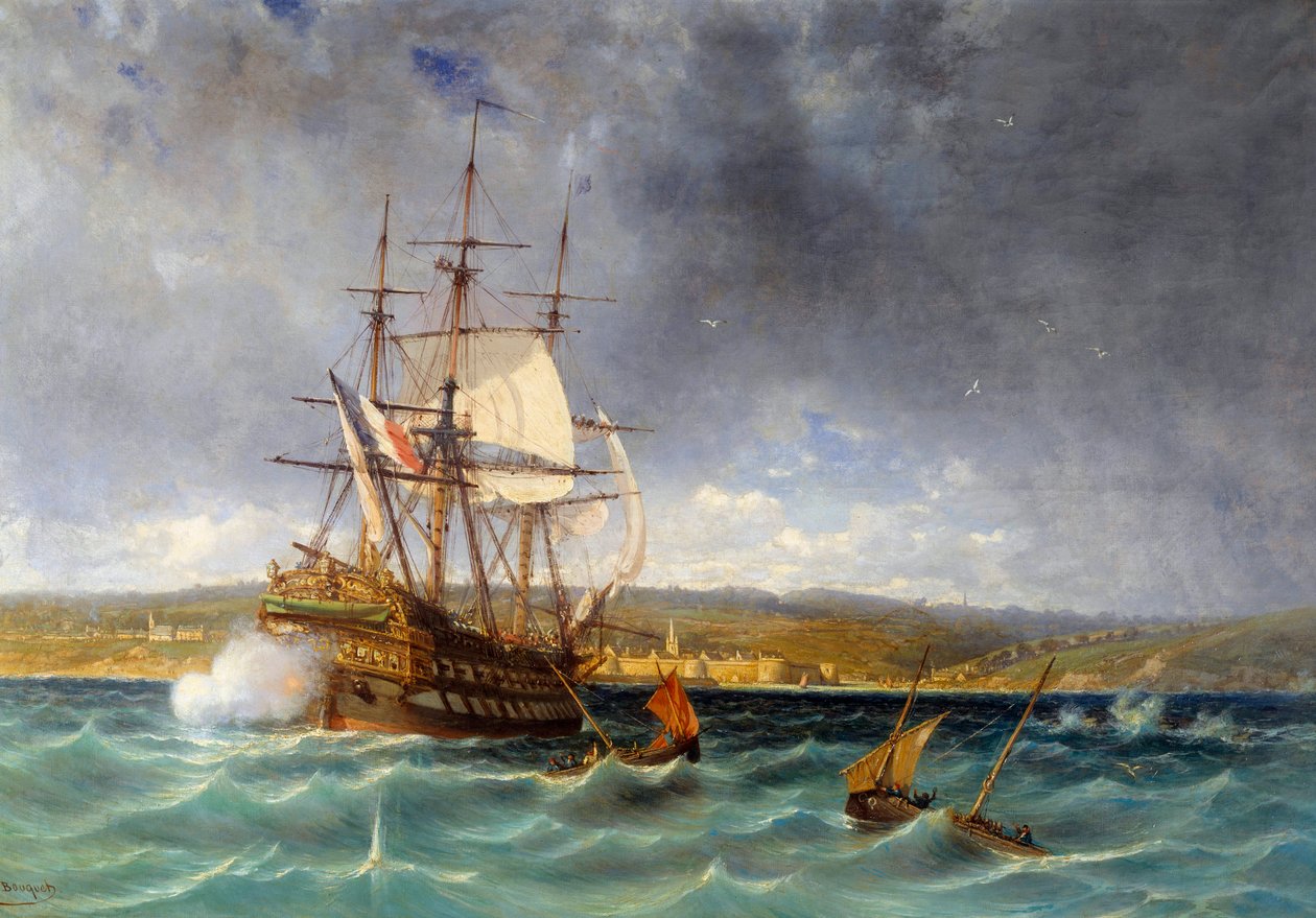 El veterano entrando al puerto de Concarneau (detalle) de Michel Bouquet