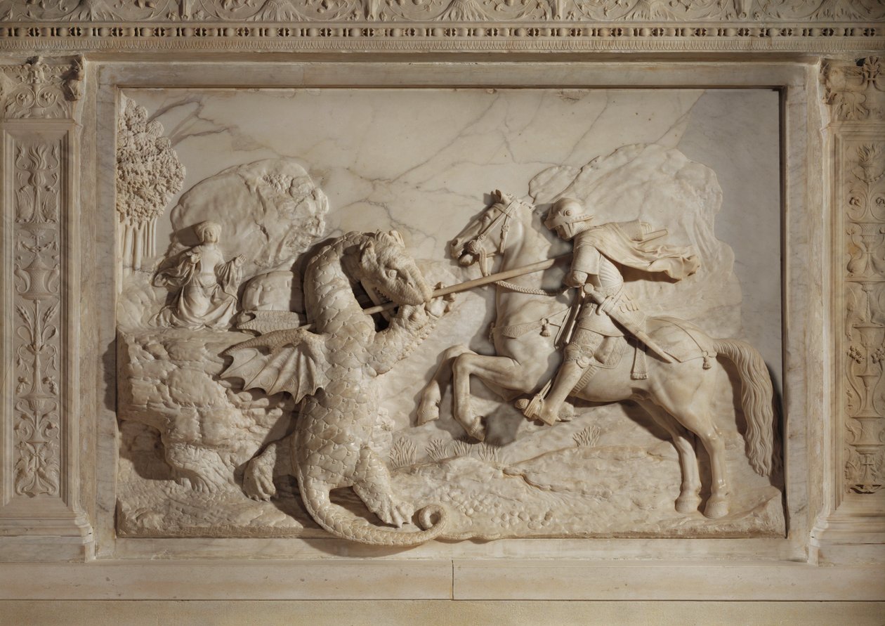 San Jorge luchando contra el dragón ... de Michel Colombe
