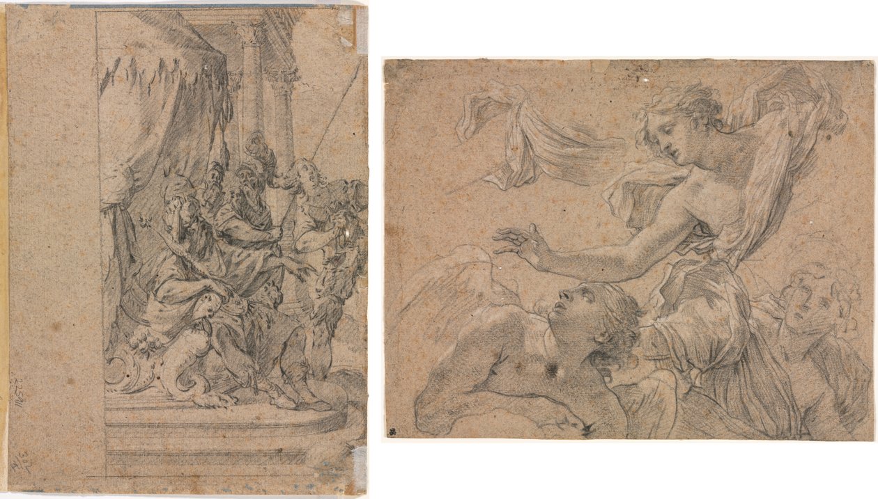 Estudios de Ángeles (anverso); ¿Panthea antes que Ciro? (verso) de Michel Dorigny