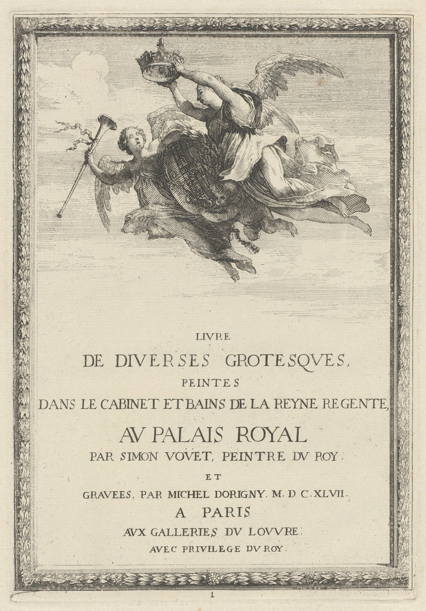 Página de título de Michel Dorigny, after Simon Vouet