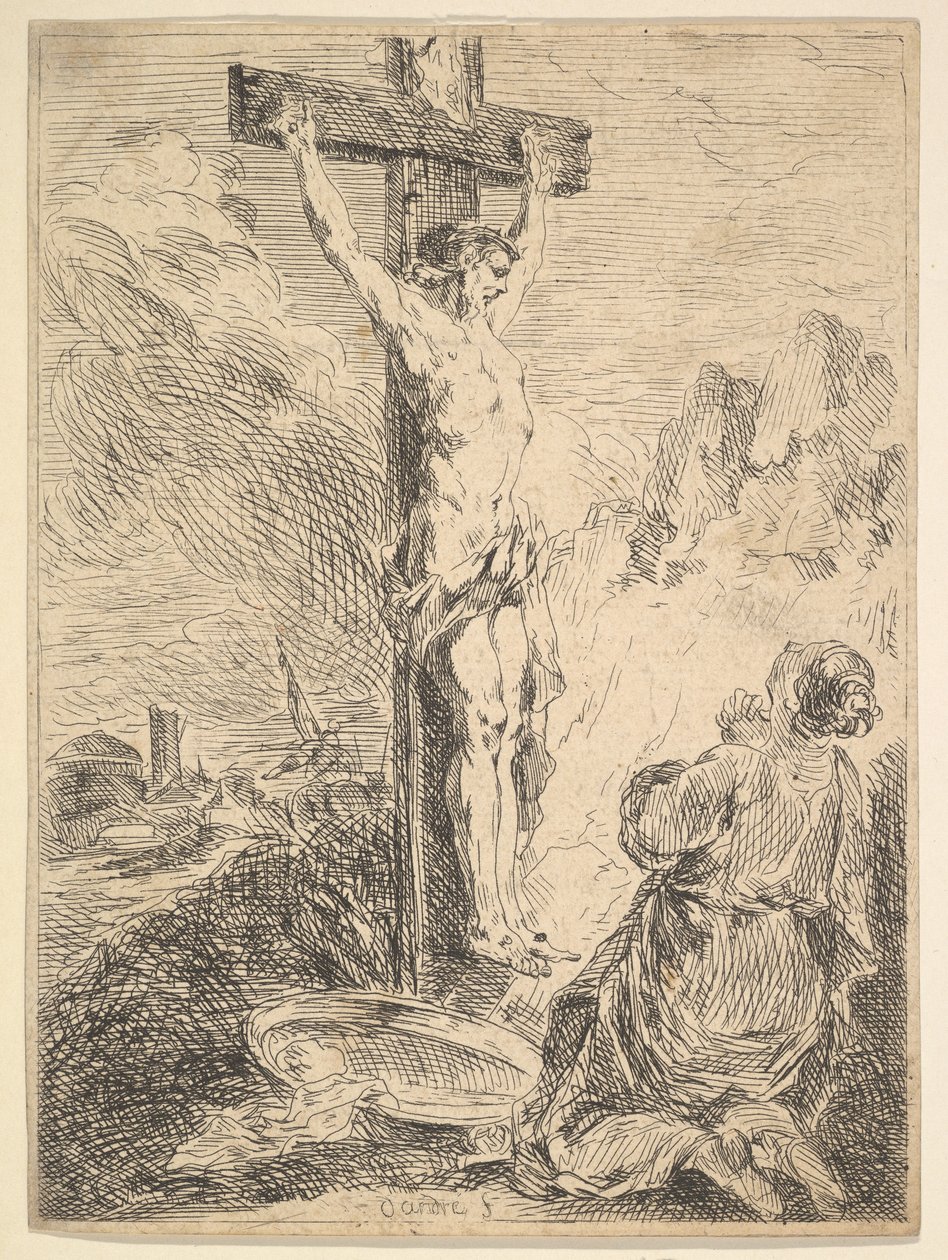 María Magdalena rezando al pie de la cruz, 1720-83 de Michel Francois Dandre Bardon