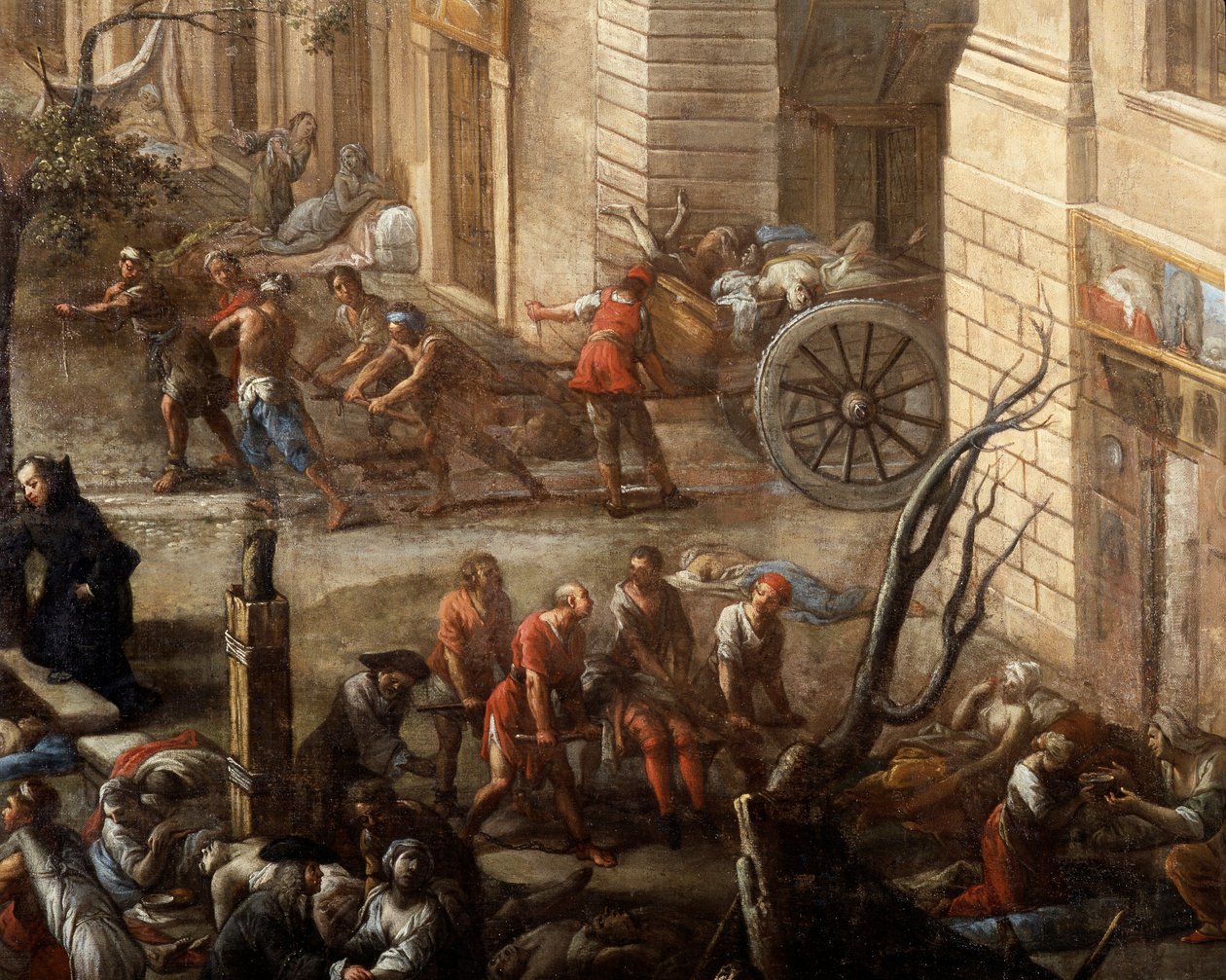 Vista del Ayuntamiento (de Marsella) durante la peste de 1720 de Michel Serre