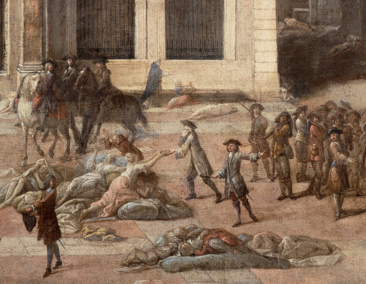 Vista del Ayuntamiento (de Marsella) durante la peste de 1720 de Michel Serre