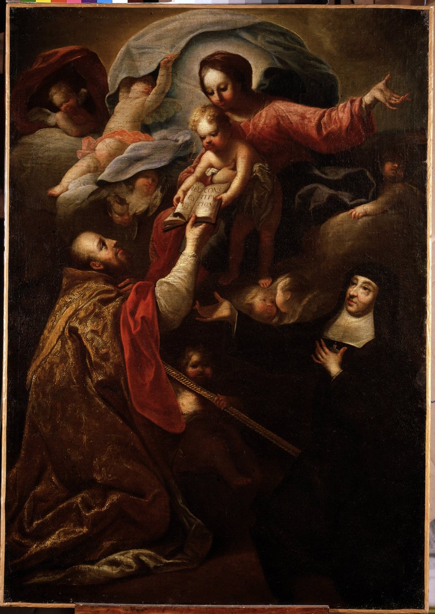 Virgen y Niño, San Francisco de Sales y Santa Juana de Chantal de Michel Serre