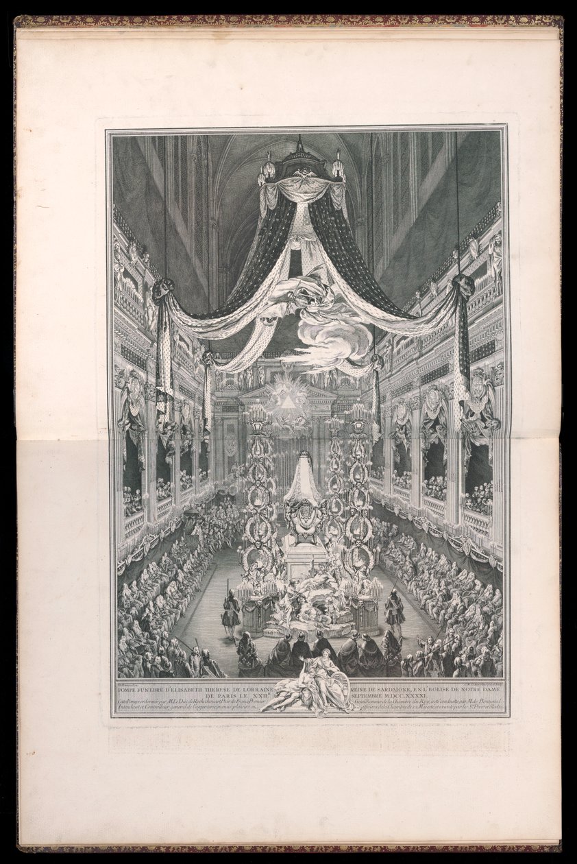 Pompe funèbre d’Elisabeth Thérèse de Lorraine Reine de Sardaigne, en l’église de Notre Dame de Paris le XXIIE. SEPTEMBRE M.DCC.XXXXI. (Funeral de Elisabeth Thérèse de Lorraine, Reina de Cerdeña, en la Iglesia de Notre Dame de París el 22 de septiembre de 1 de Michel de Bonneval