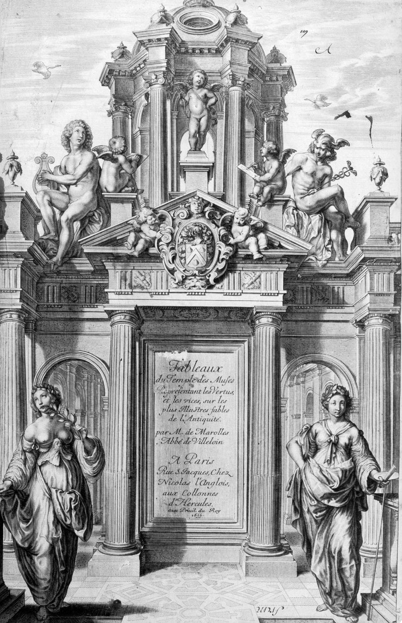 Frontispicio de Tableaux du Temple des Muses, 1655 de Michel de Marolles
