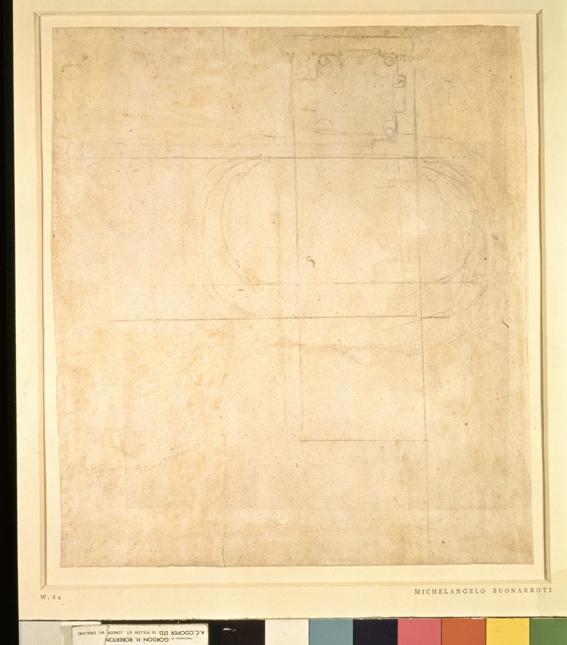 Dibujo arquitectónico de Michelangelo Buonarroti