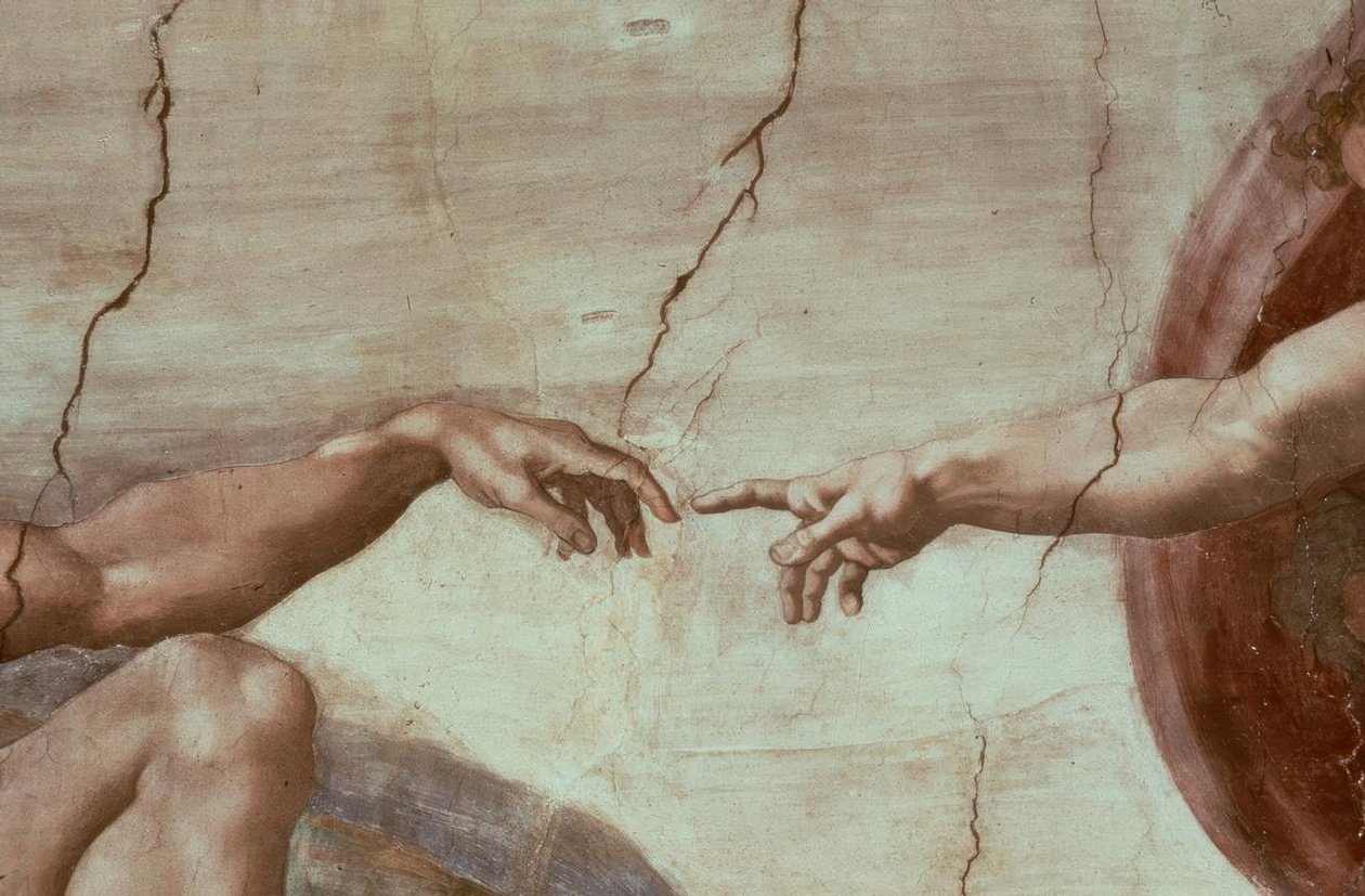 La creación de Adán de Michelangelo Buonarroti
