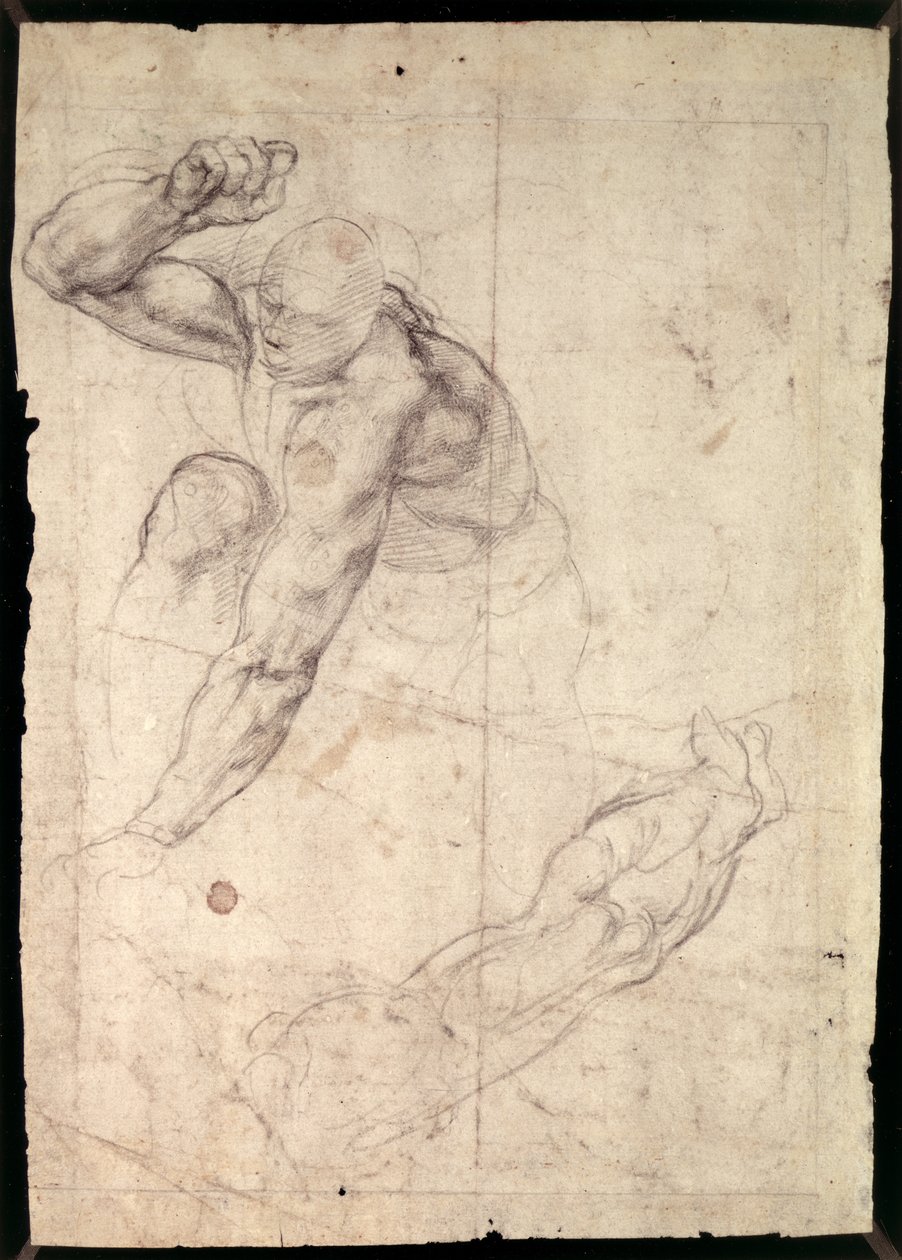 Estudio de figura masculina de Michelangelo Buonarroti