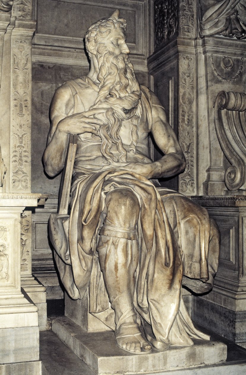 Moisés, escultura de la tumba del Papa Julio II (1453-1513) 1513-16 de Michelangelo Buonarroti
