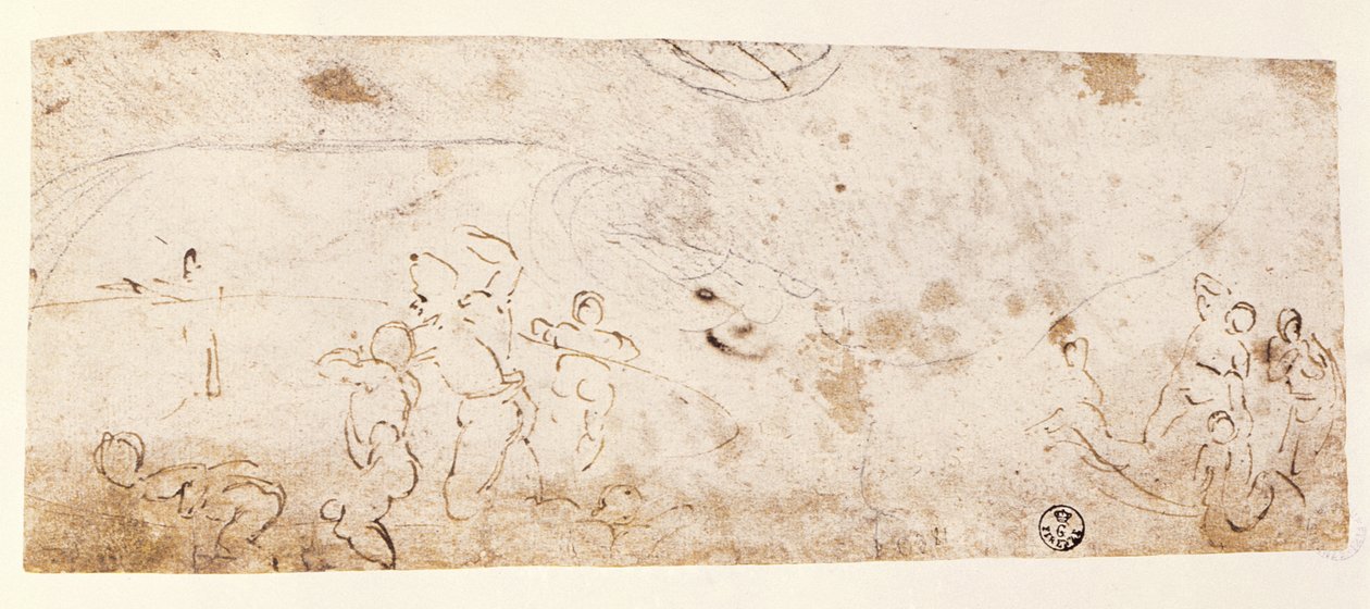 Techo de la Capilla Sixtina (1508-12): boceto de figuras para 