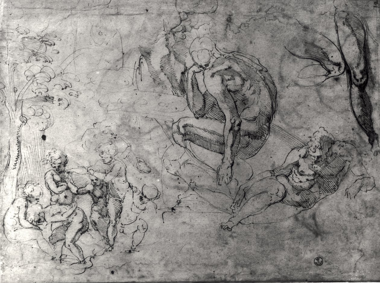 Estudios para figuras de Michelangelo Buonarroti