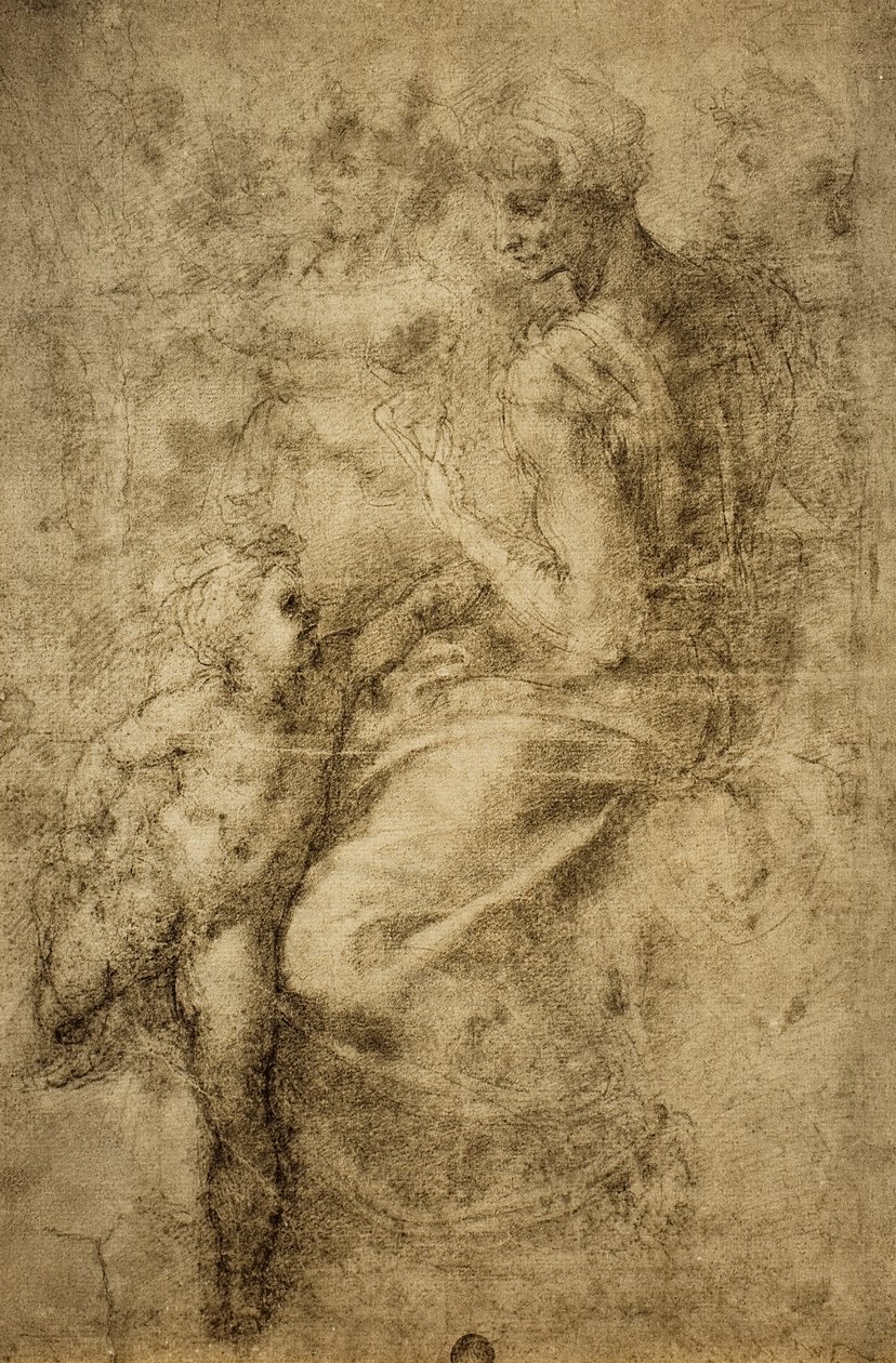 Estudio para una sibila de la Capilla Sixtina de Michelangelo Buonarroti