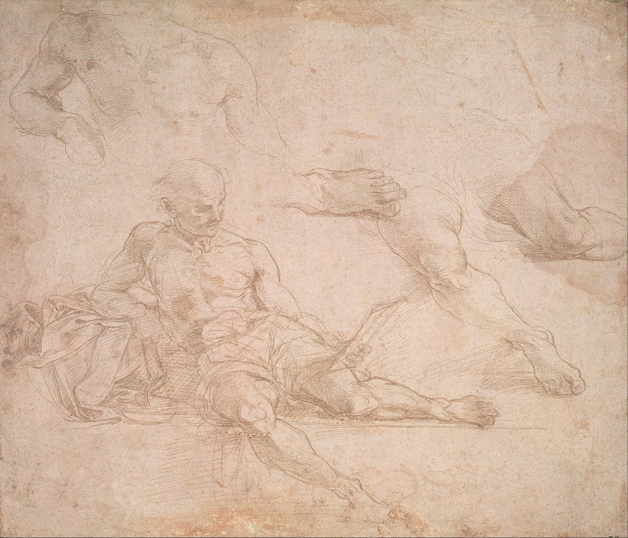 Estudio para la figura de Diógenes en la Escuela de Atenas de Michelangelo Buonarroti