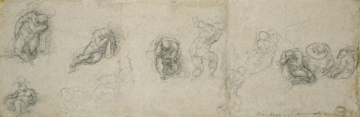 Estudio de apóstoles, c.1550-55 de Michelangelo Buonarroti