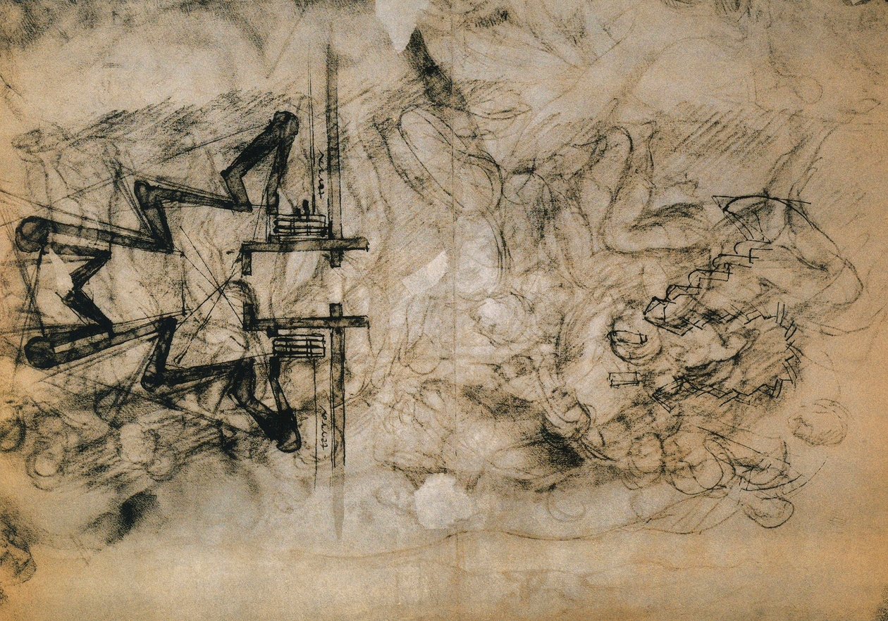 Estudio de figuras y planos para la fortificación de Florencia de Michelangelo Buonarroti