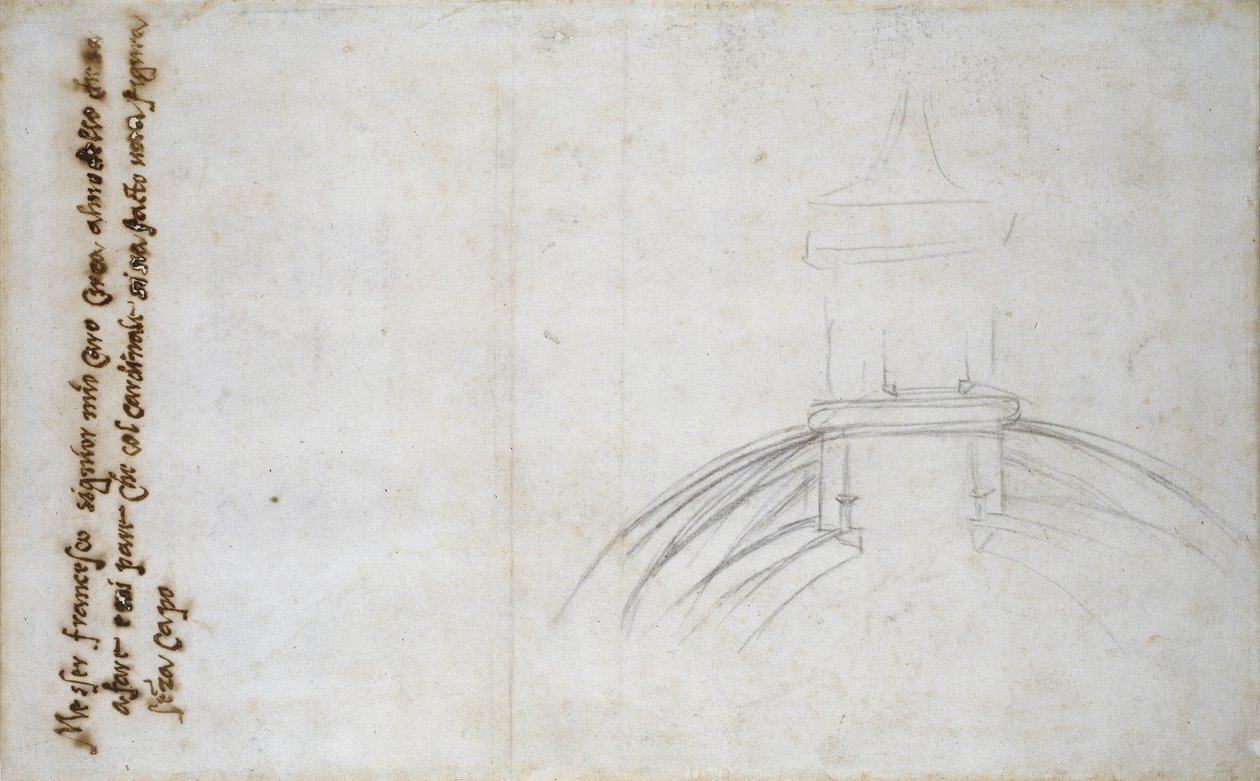 Estudio de la Linterna para San Pedro, 1557 de Michelangelo Buonarroti