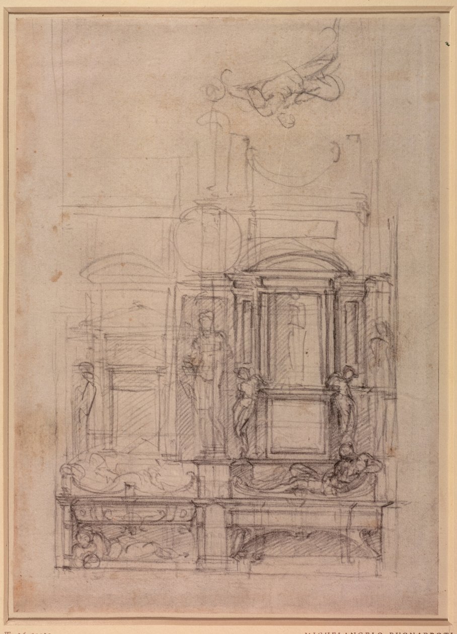 Diseño para la Capilla Medici en la iglesia de San Lorenzo, Florencia de Michelangelo Buonarroti