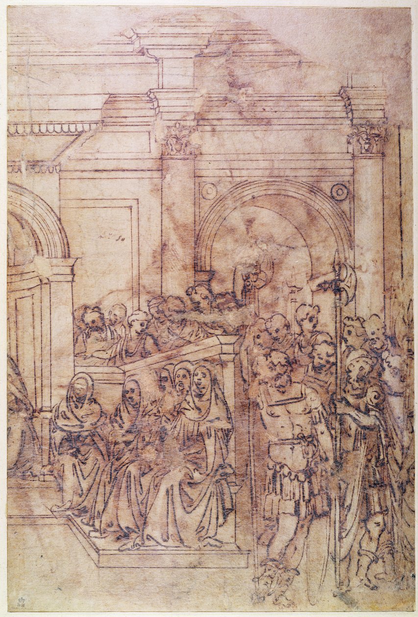 W.29 Boceto de una multitud para una escena clásica de Michelangelo Buonarroti