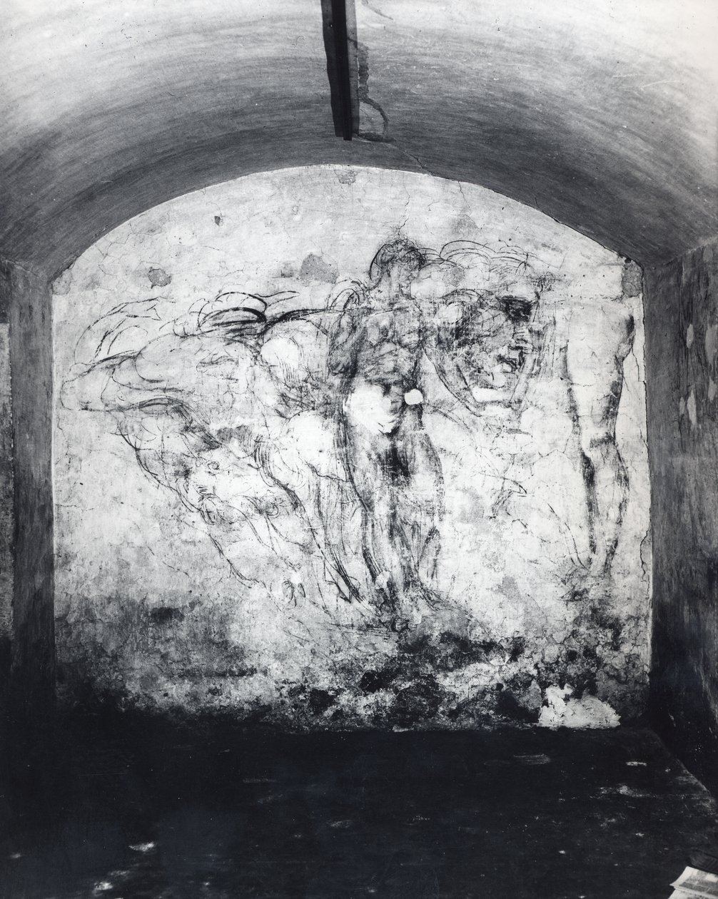 Dibujo mural de figuras, c.1530 de Michelangelo Buonarroti