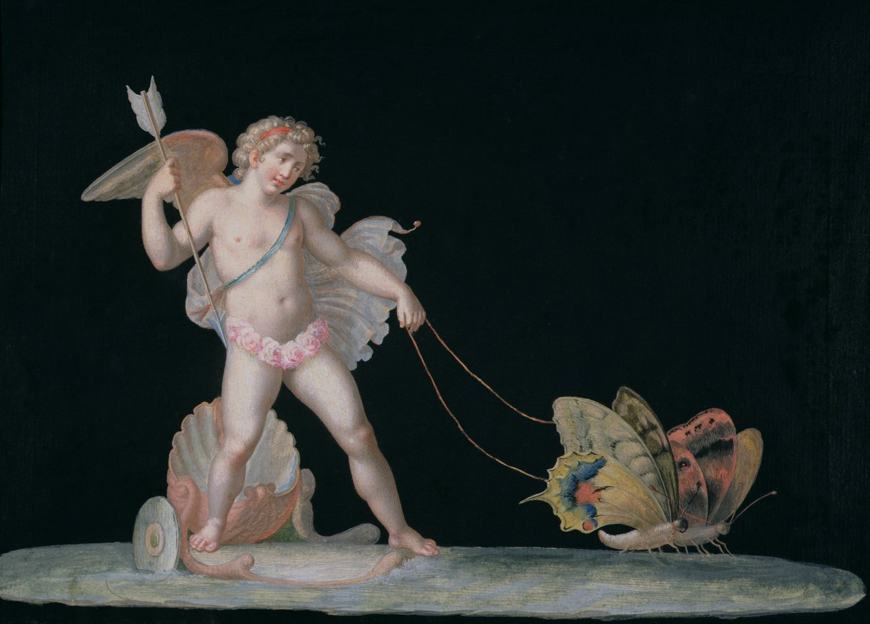 Cupido guiado por mariposas de Michelangelo Maestri