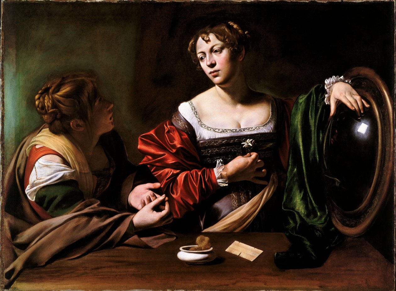 Marta y María Magdalena de Michelangelo Merisi Caravaggio