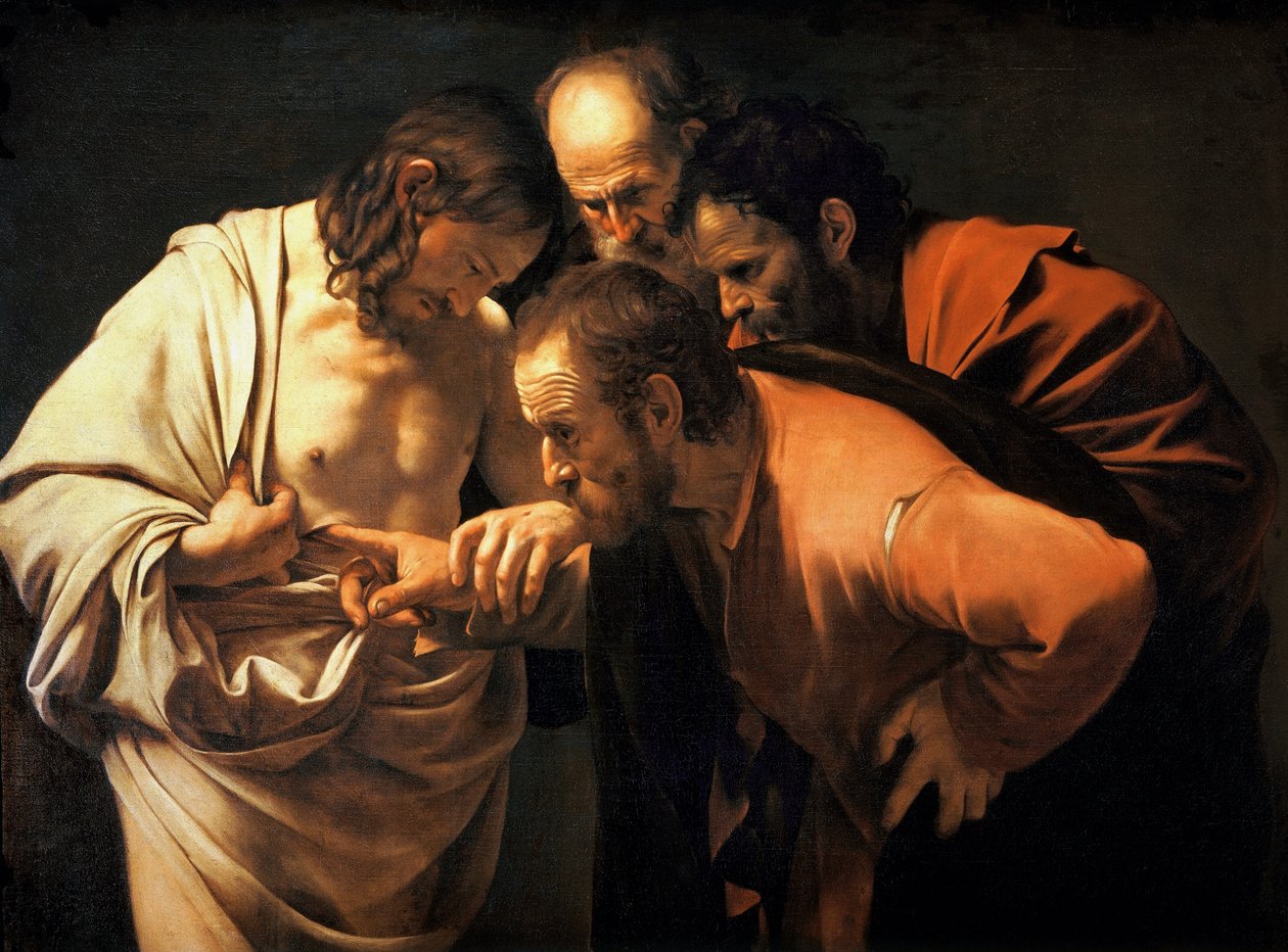 La incredulidad de Santo Tomás, 1602-03 de Michelangelo Merisi Caravaggio