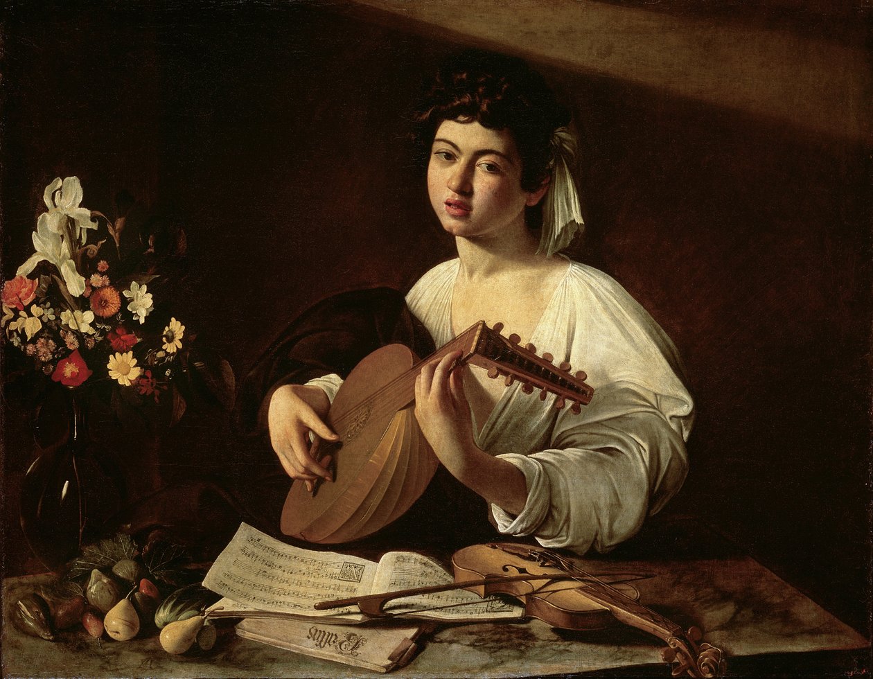 El jugador de laúd, c.1595 de Michelangelo Merisi Caravaggio