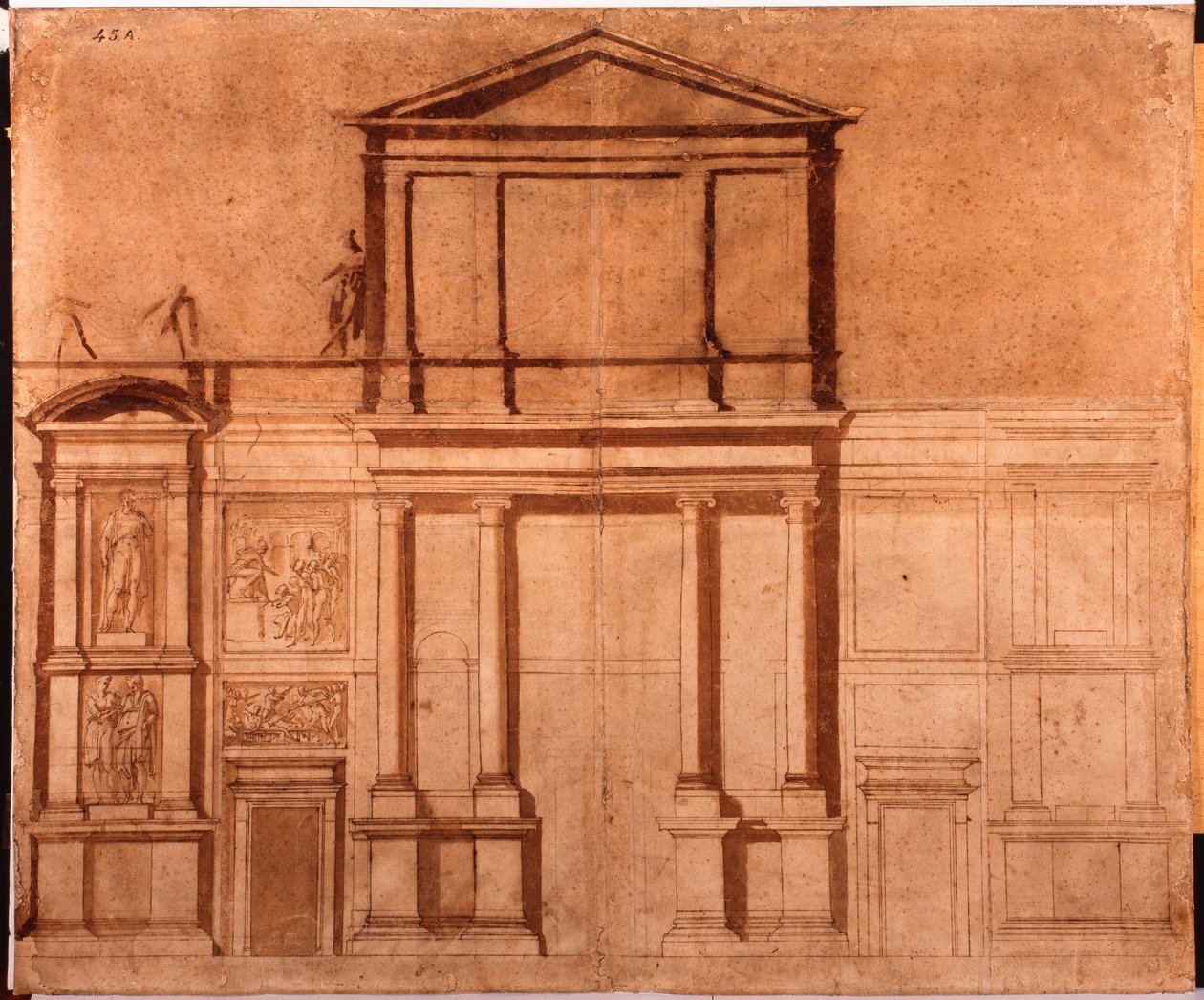 Dibujo de la fachada de San Lorenzo de Michelangelo (after) Buonarroti