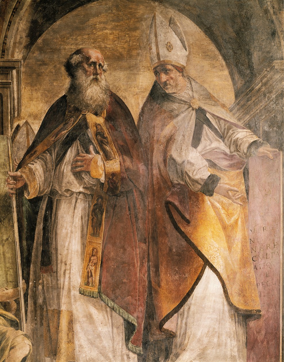 Antonio y Cirillo, detalle de Padres y Doctores de la Iglesia de Michelangelo Anselmi