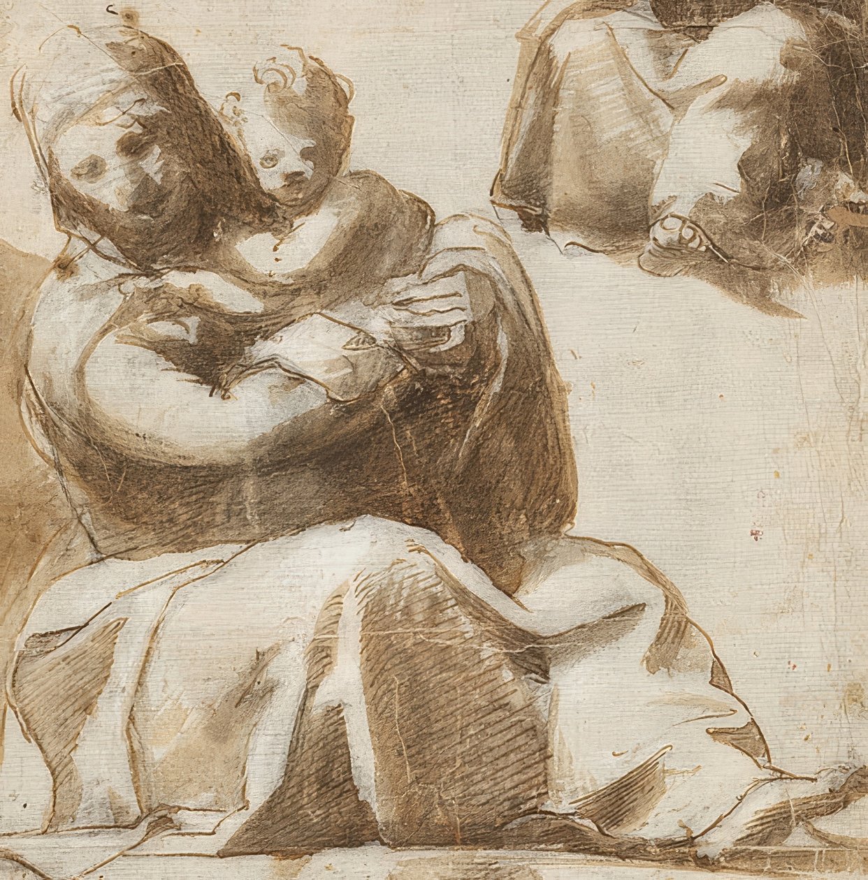 Madonna sentada con niño. Alrededor de 1525 de Michelangelo Anselmi