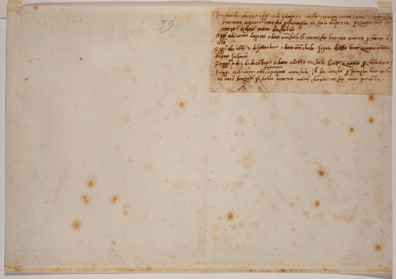 Recuerdos autógrafos de Michelangelo Buonarroti