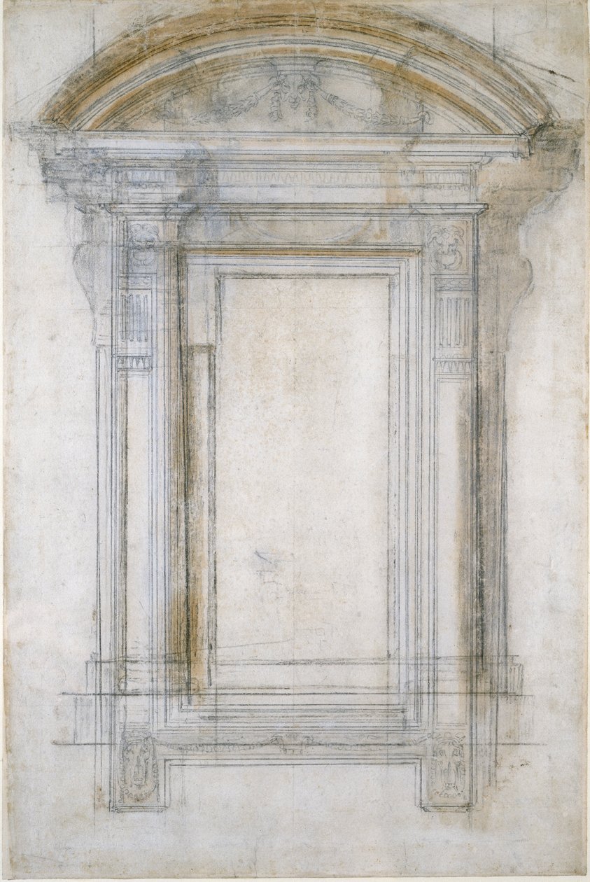 Diseño para una ventana, c1490-1560 de Michelangelo Buonarroti