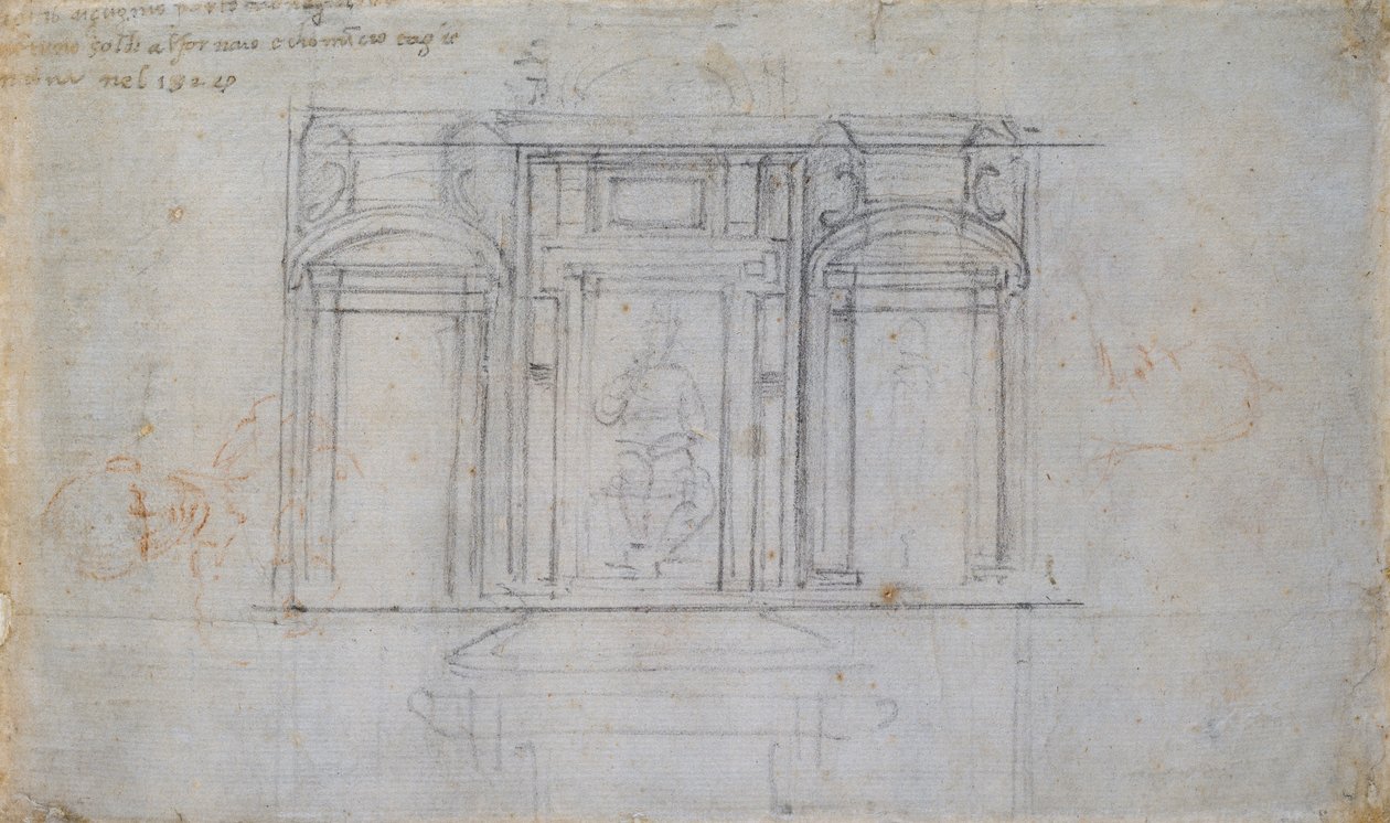 Diseño para una de las tumbas de los Medici de Michelangelo Buonarroti