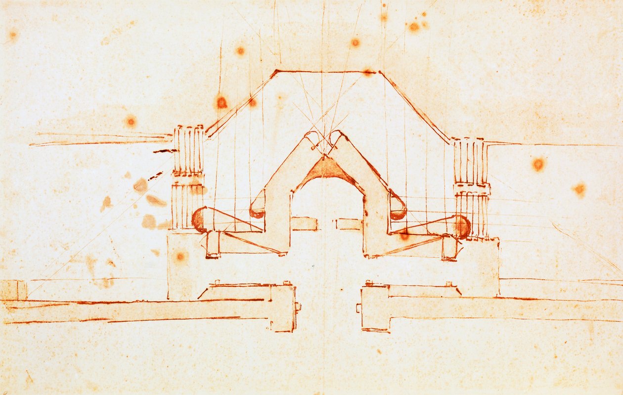 Dibujo de fortificaciones para Florencia, diseño de Miguel Ángel Buonarroti, Italia de Michelangelo Buonarroti